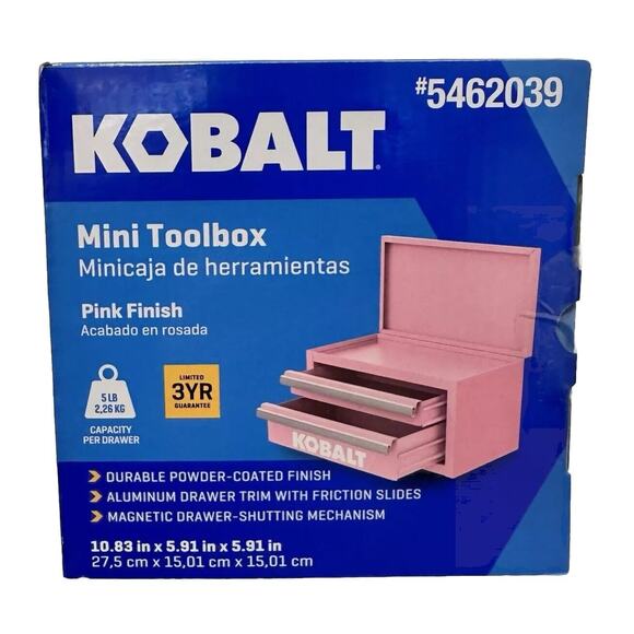 Kobalt Limited Edition Mini Steel Tool Box - Pink Scrapbook/Grooming Garage Box - Picture 4 of 8